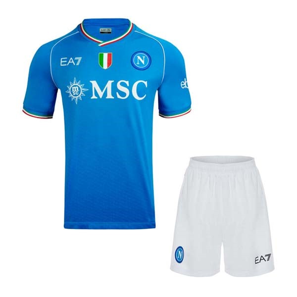 Camiseta Napoli Replica Primera Ropa Niño 2023/24 Azul